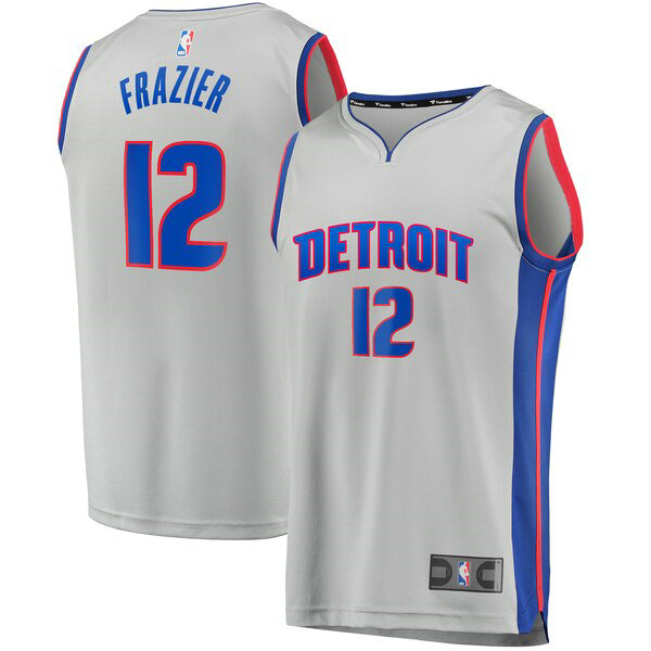 Camiseta Tim Frazier 12 Detroit Pistons Statement Edition Gris Hombre
